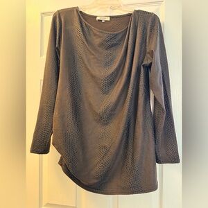 FAUX LEATHER brown animal skin-looking top. Touching on one side. Size medium.